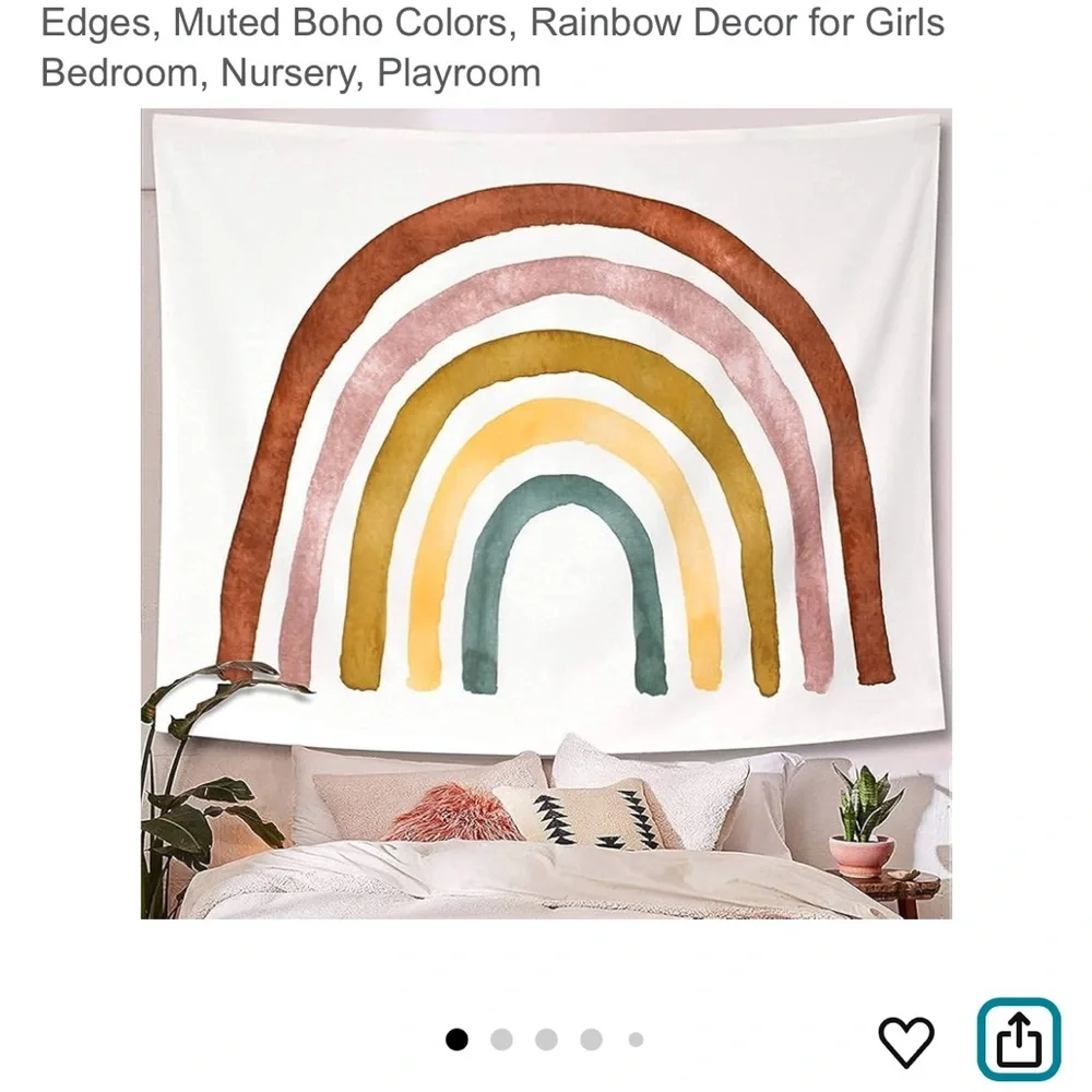 Colorful NWT Rainbow Wall Tapestry